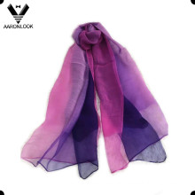 2016 Women High Grade Two Tone Silk and Wool Gauze Scarf